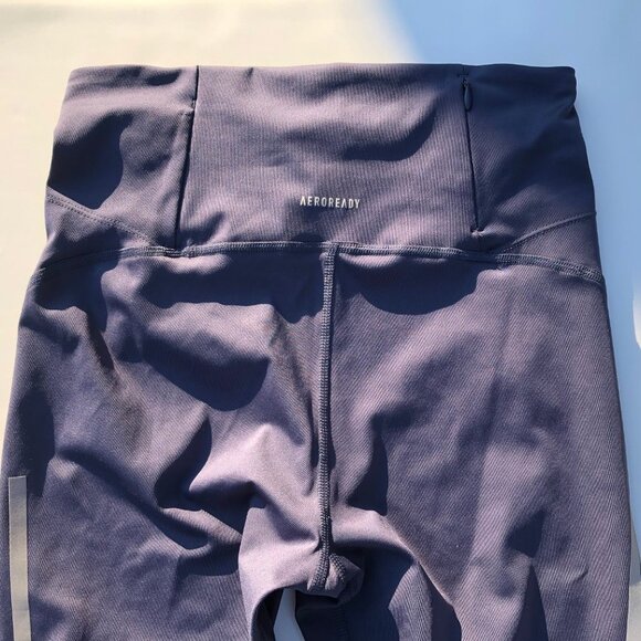 Adidas Running Primegreen Hi Waisted 7/8 Leggings Aeroready Blue + Gray Sz S NWT - Picture 8 of 14